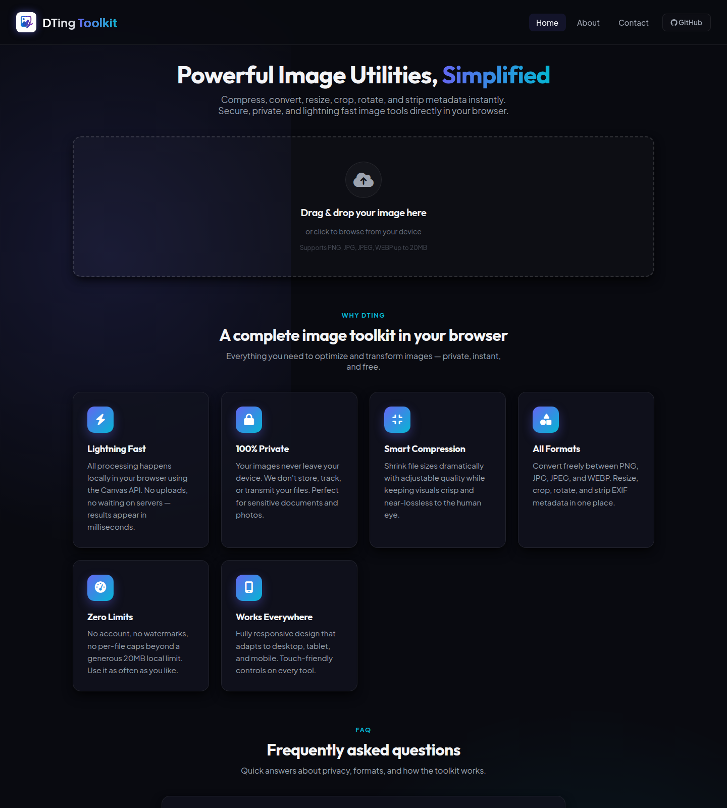 Image Toolkit desktop view